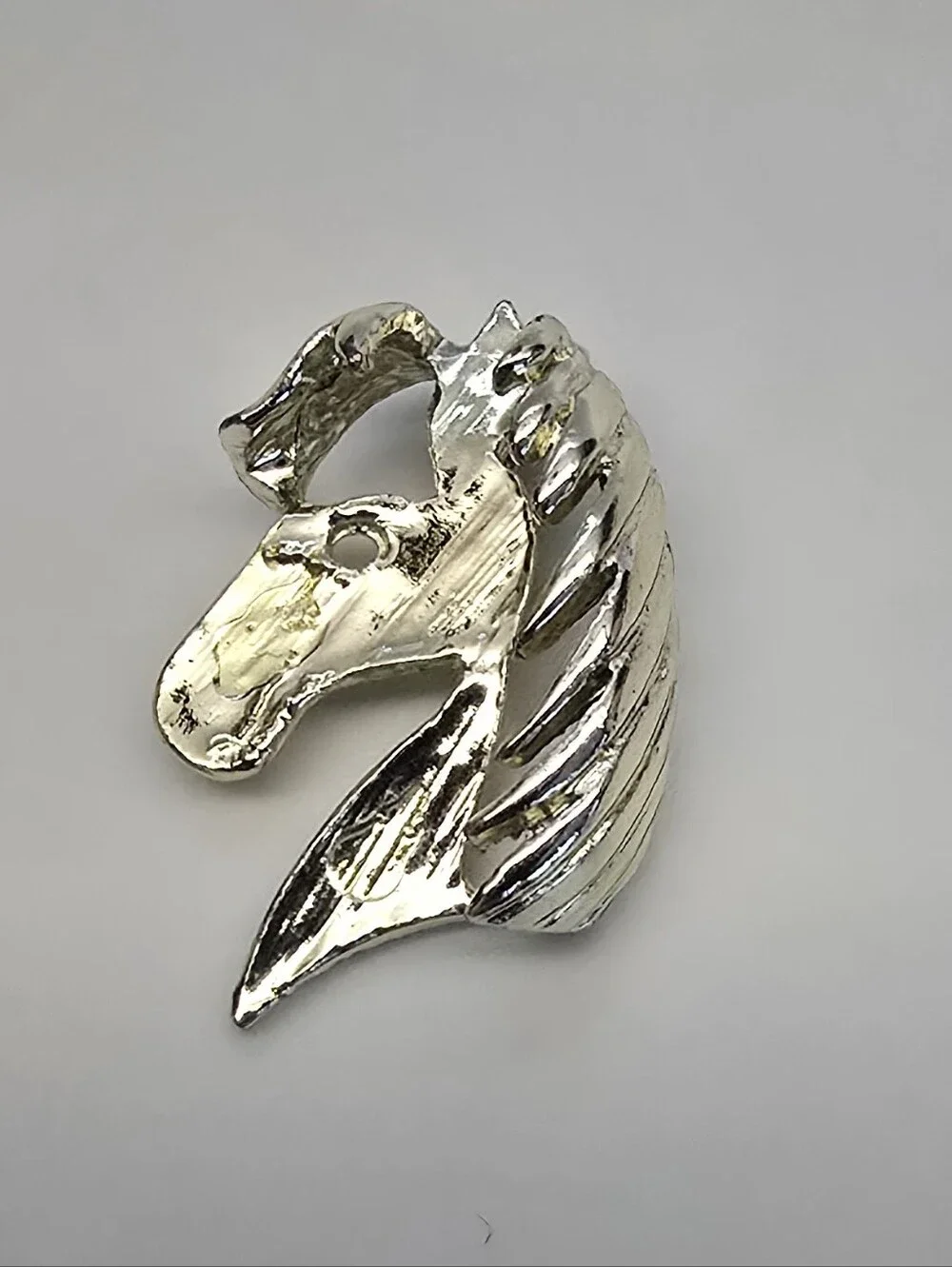 Vintage Gold-Tone Horse Head Pendant Necklace